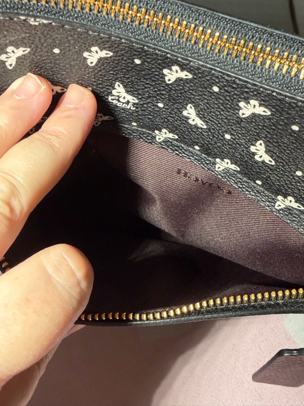Coach Black Crossbody with Ivory Butterfly Print - Picture 10 of 14